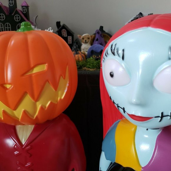 Disney Nightmare Before Christmas Blow Mold Set: Jack, Sally, Pumpkin King (NEW) - Picture 2 of 10